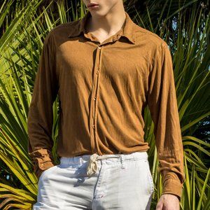 Johnny Max Vintage Brown Suede Button down